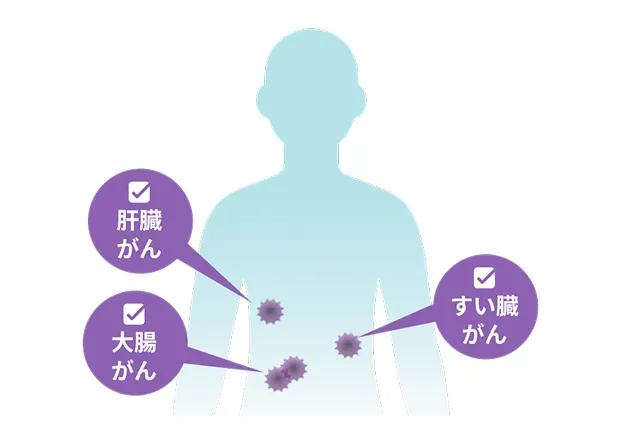 血中に漏れ出しているがん細胞の元となるがんが「今」身体にある、ということが分かる