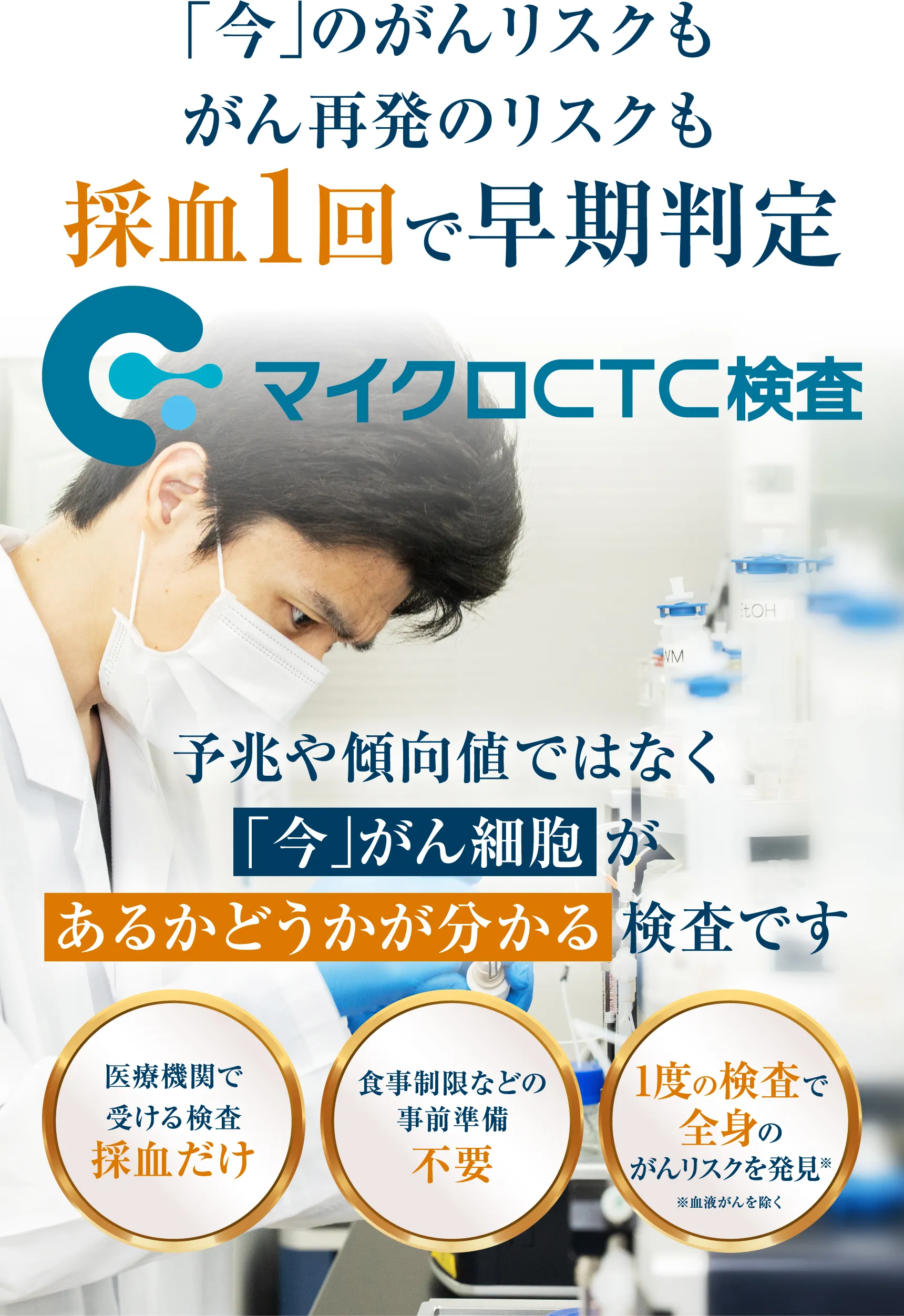 ステージ0・1のがんリスクも採血1回で早期発見 マイクロCTC検査